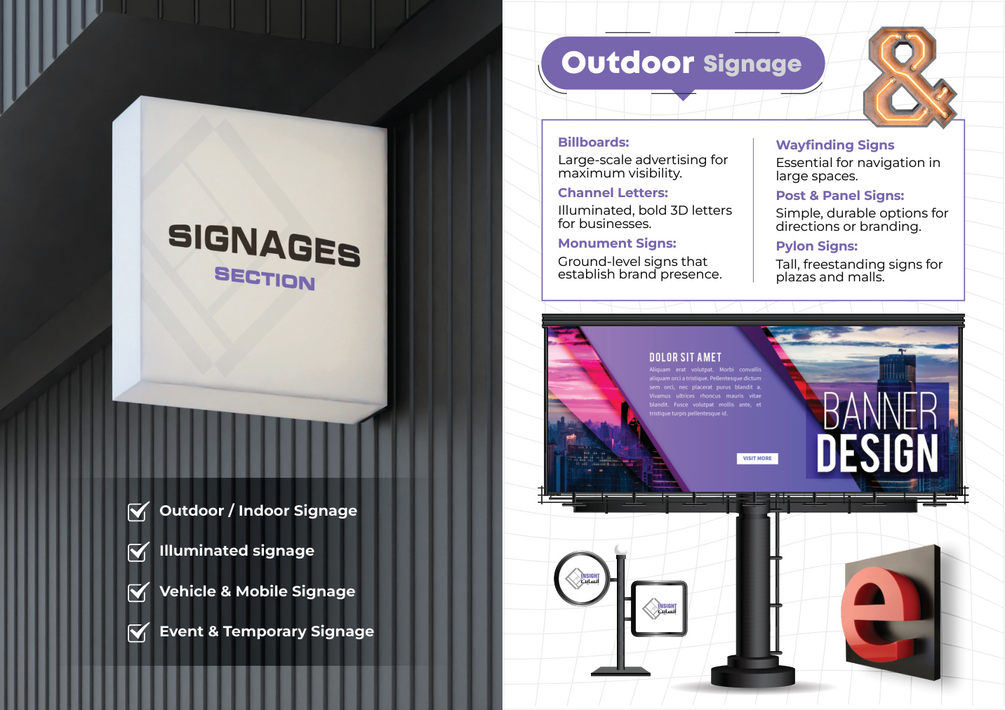 Outdoor and indoor signage